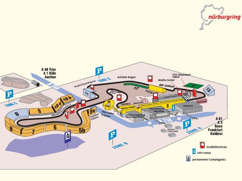 Nurburgring F1 Grand Prix Track And Parking